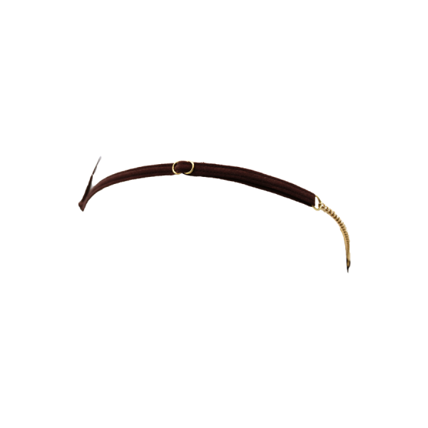 String en dentelle marron ouvert avec chaînes dorées 